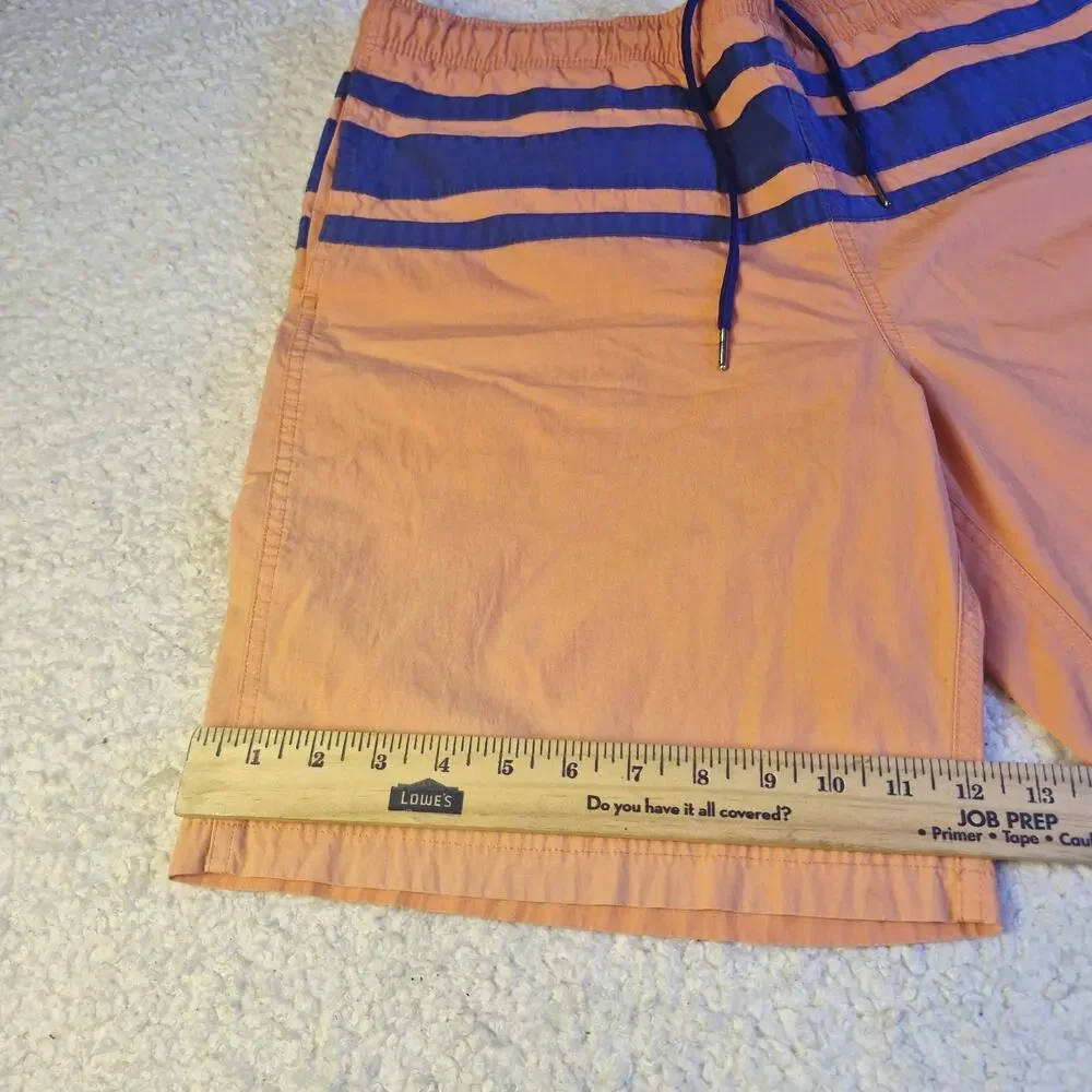 Vtg Polo Ralph Lauren Mens M Swim Trunks Board Shorts R + L NYC Orange Striped